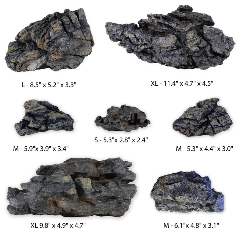 Current USA Seiryu Stone Collection 7 Piece Set | Molded Aquarium Decor Rock Artificial Resin Fish Tank Decoration up to 36" Long Aquariums 8816 - Image 2